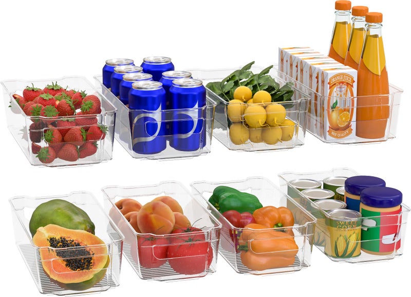 Utopia Home - Fridge Organizer Bins - Refrigerator Organizing Bins - Pantry Organizers and Storage - Stackable Storage Bins For Home & Kitchen Pantry Organization and Storage (Pack of 8, Medium) - Image 1